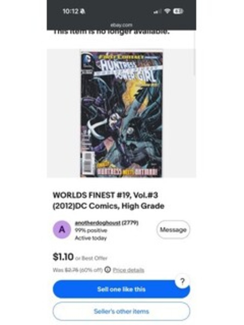 WORLDS FINEST #19, Vol.#3 (2012) DC Comics High Grade Comic Book